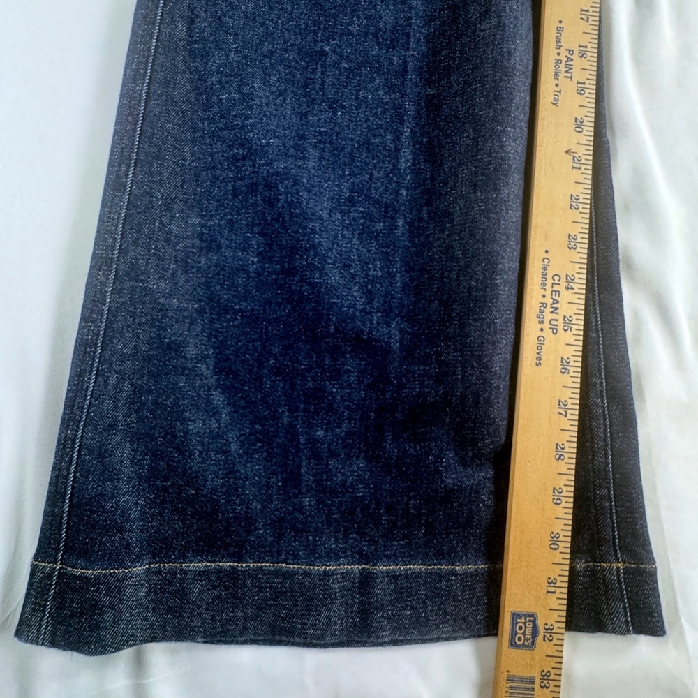 Spanx Wide Leg Denim Women Large Raw Indigo High Rise Shaping‎ Jeans 20547R NEW - Picture 8 of 10